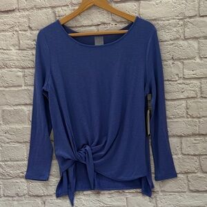 ZeroXposur platinum Blue Women's Top with Knot Detail